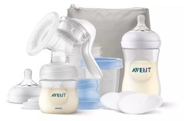 Laktator ręczny Philips Avent 266 ml zestaw startowy akcesoria butelka