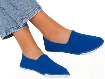 7609 NIEBIESKIE TENISÓWKI ELASTAN SLIP ON 36