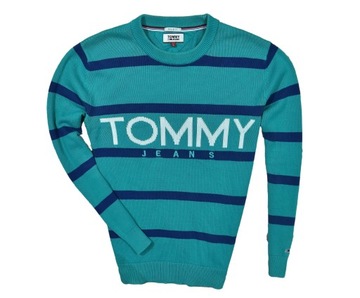 TOMMY JEANS Logowany Bawełniany Sweter Męski Regular Fit L