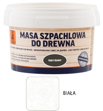 Masa szpachlowa do drewna pasta 250g BIAŁA Dragon