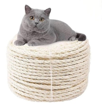 Веревка для когтеточки из сизаля Веревка для кошачьей когтеточки 6мм 50мб сизаль