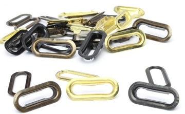 Oczka owalne metalowe 50 sztuk trzy kolory 16 mm