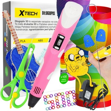 DŁUGOPIS 3D PEN 2 DRUKARKA 3D GEN 2023 +500M WKŁAD RÓŻOWY XTECH