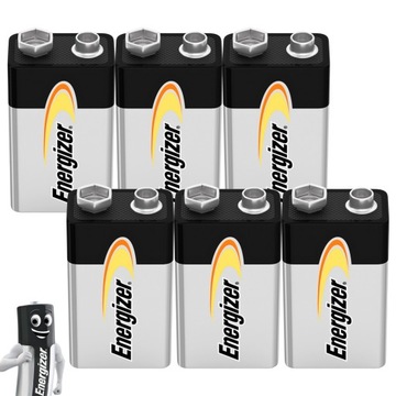 Bateria 9V 6F22 Alkaliczna Energizer 6LR61 R9 Zabawki Pilot 6 szt L
