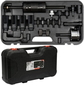 КОМПЛЕКТ СЪЕМНИКОВ ИНЖЕКТОРНОЙ ФОРСУНКИ YATO, 22 ЭЛЕМЕНТА YT-06175