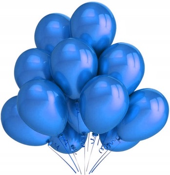 BALONY NIEBIESKIE METALICZNE 12szt Komunia