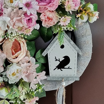 Весенний венок на дверь, нежный, летняя кормушка для цветов, 40 см