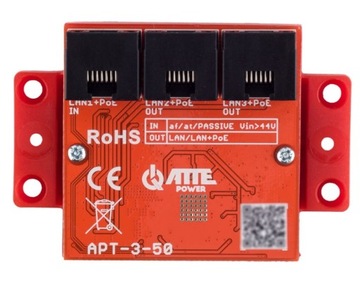 APT-3-50 Switch PoE 3 portowy 10/100/1000Mbps, extender ATTE POWER