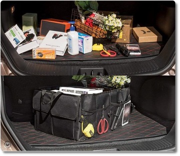 СУМКА-ОРГАНИЗАТОР ДЛЯ БАГАЖНИКА АВТОМОБИЛЯ, XL БАГАЖНИК, ЖЕСТКАЯ ЧЕРНАЯ