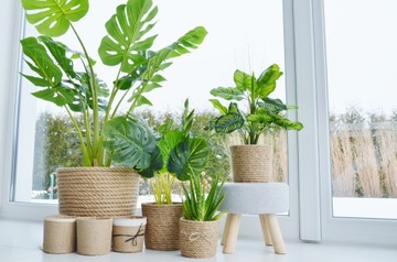 Декоративный вазон-корзина из джутовой веревки ETNO BOHO 14