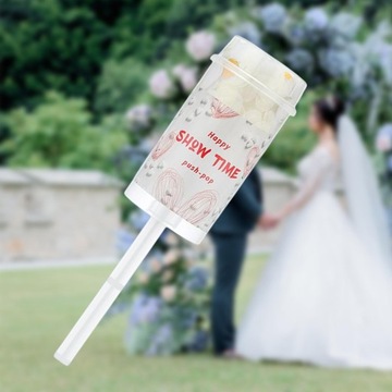 Ślubne konfetti papierowe poppersy upominki na baby shower ukończenie szkoły białe