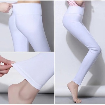 White Leggings Women S-6XL Stretch High Waist Push