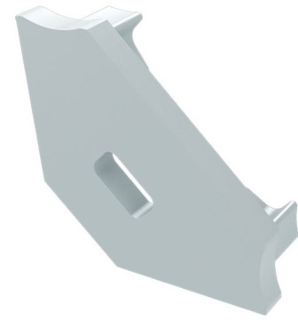 Заглушка боковая для угловых профилей 45 градусов, тип С - Белая с отверстием