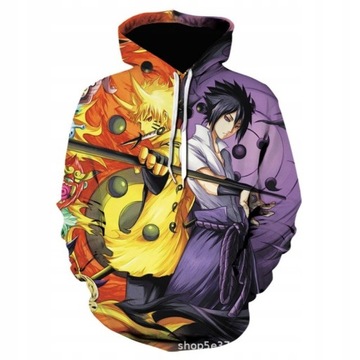 BLUZA MĘSKA Z KAPTUREM BAWEŁNA Sporty Naruto