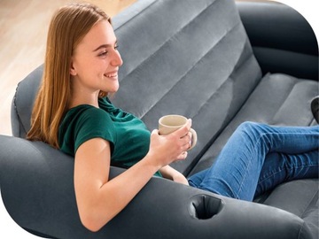 Диван-кровать с надувным матрасом и электрическим насосом Intex 66552, новая модель