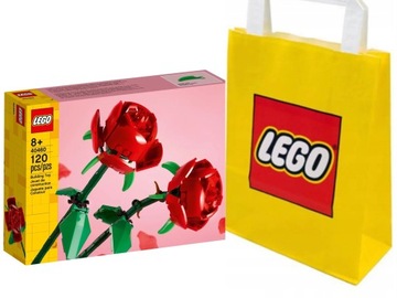 LEGO Piękne kwiaty Róże 40460 na walentynki + Torba LEGO na prezent