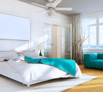 ПОТОЛОЧНЫЙ ВЕНТИЛЯТОР РЕТРО BARNETT Белый 122см + ПУЛЬТ ПУЛЬТА