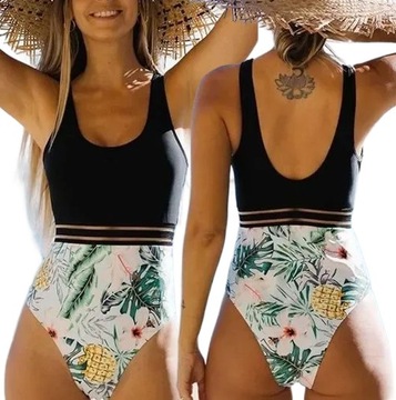 JEDNOCZĘŚCIOWY STRÓJ KĄPIELOWY MONOKINI KWIATY / L