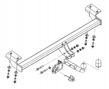 БУКСИРОВОЧНЫЙ КРЮК + ЖГУТ ПРОВОДОВ 7P/13 TOYOTA RAV-4 2 II 00-06