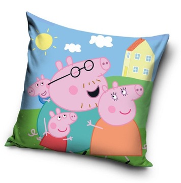 poszewka na jasiek na poduszkę 40x40 bajkowa velvet pluszowa świnka Peppa
