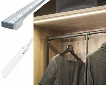 Lampa LED do szafy CZUJNIK BATERIE 1m +NA WYMIAR