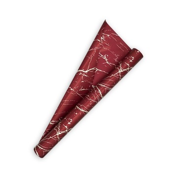 Folia Florystyczna MARMUR BORDO 50cm/9y Papier do pakowania