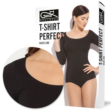 Bluzka z rękawem 3/4 Gatta T-shirt Perfect Black M