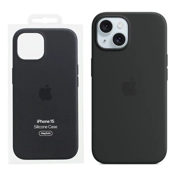 ETUI PLECKI DO APPLE IPHONE 15 SILICONE CASE MAGSAFE CZARNY BLACK