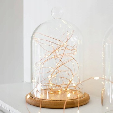 LAMPKI CHOINKOWE 50 LED BIAŁE CIEPŁE NA BATERIE DRUCIK LED AA