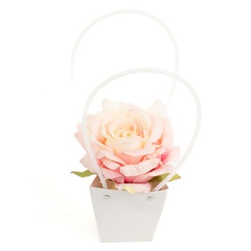 Подарочный пакет Flower Box 29см, белая бумага