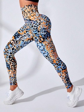 Shein Bezszwowe legginsy sportowe Lucky Flower Print M