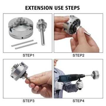 Мини-сверло по дереву с 4 челюстями и серебряным зажимом