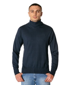 Elegancki Cienki Sweter Męski Golf Klasyczny Gładki 12 Kolorów S2S C110 XL