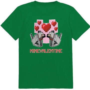 T-SHIRT KOSZULKA WALENTYNKI MINECRAFT MINEVALENTINE 164 PREZENT JAKOŚĆ