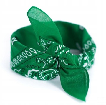 Bandana Bandanka Apaszka Chusta na Głowę Szyję Rękę Damska Męska Zielona