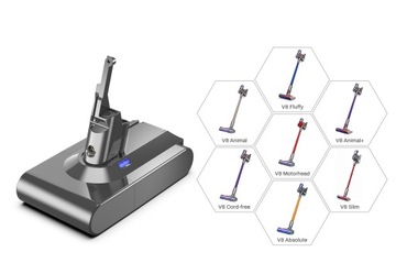 Универсальный аккумулятор для Dyson V8 SV10, аккумулятор 6000 мАч, фильтры в сборе