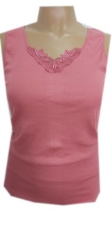 5XL DUŻA PODKOSZULKA -RAMIĄCZKA-KORONKA-ruda