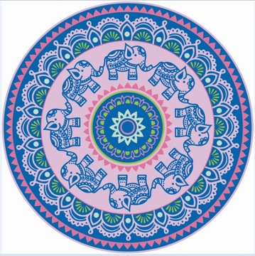 PM004112 Bohemian Mandala okrągły gobelin na plażę