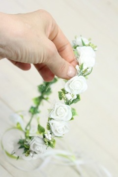 Венок для причастия, стиль бохо, БЕЛЫЙ, розы для причастия