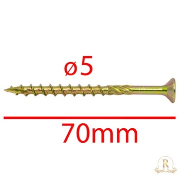 ШУРУРЫ СТОЛЯНЫЕ 5Х70 ПО ДЕРЕВО, КОНИЧЕСКИЕ С КОНЕЧНОЙ ГОЛОВКОЙ TORX 200ШТ.