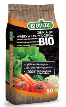 ZIEMIA DO WARZYW I POMIDORÓW BIO 50L BIOVITA