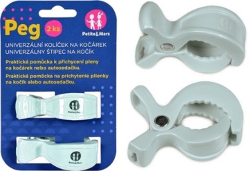 PETITE&MARS KLIPSY KLAMRY DO WÓZKA PEG 2szt