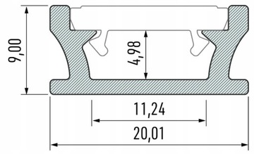 PROFIL LED WODOODPORNY IP65 TERRA SREBRNY + KLOSZ