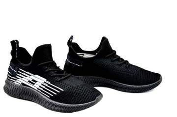 BUTY SPORTOWE ADIDASY PÓŁBUTY TRAMPKI LEKKIE CZARNE siatka AA