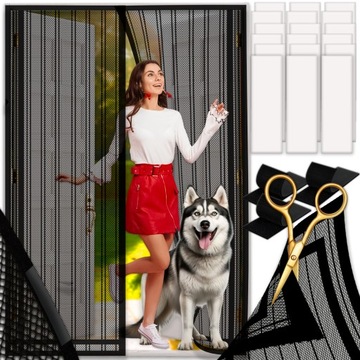 MOSKITIERA MAGNETYCZNA NA DRZWI BALKON MOCNA WYMIAR 140/150/160x210/220 CM