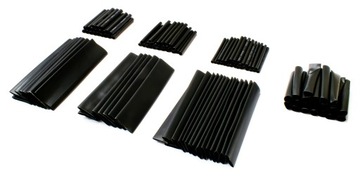 НАБОР ТРУБОК ТЕРМОУСАДОЧНЫЕ ТРУБКИ ЗАЩИТНАЯ МАЙКА КОРОБКА 127 ШТ. ЧЕРНЫЕ