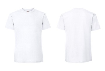 Fruit of The Loom - GRUBY T-shirt Koszulka PREMIUM 195g ringspun white