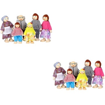 Drewniane figurki do domku dla lalek 12 szt
