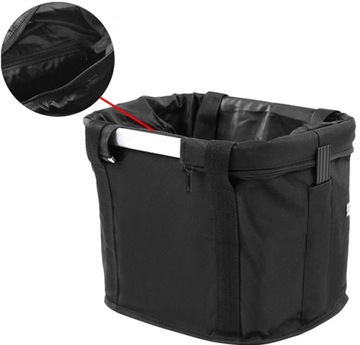 БОЛЬШАЯ КОРЗИНА ДЛЯ ВЕЛОСИПЕДА ДЛЯ РУЛЯ CLICK BIKE СКЛАДНАЯ СУМКА ЧЕРНАЯ