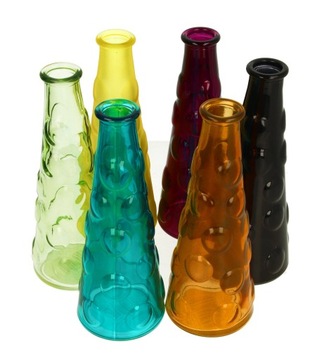 ВАЗА СТЕКЛЯННАЯ КЛАПАННАЯ ЦВЕТЫ 16Х6 СМ 4 ШТ.